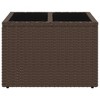 vidaXL Garden Table Brown PE Rattan, Powder-Coated Steel, Tempered Glass - 4 of 4