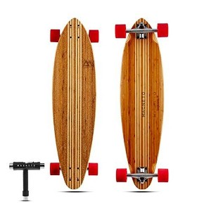 Magneto Hana Longboard | 36" x 9.5" | Bamboo with Hard Maple Core | Cruising, Carving, Dancing | Free Skate Tool | Short Pintail - 1 of 4