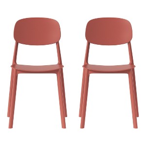 WestinTrends Playa Modern Stackable Polypropylene Plastic Patio Dining Chair (Set of 2) - 1 of 4