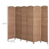 Resenkos 6' Tall Wicker Weave 3-Panel Room Divider, Natural Wood - 3 of 4