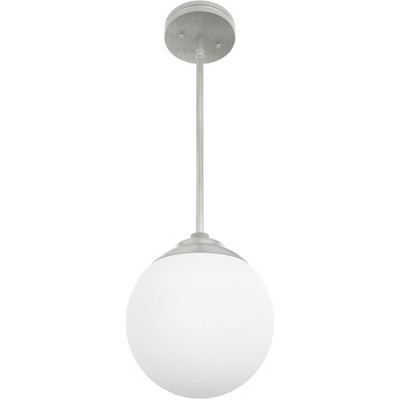 Hepburn Mini Globe LED Pendant in Brushed Nickel with Glass Shade