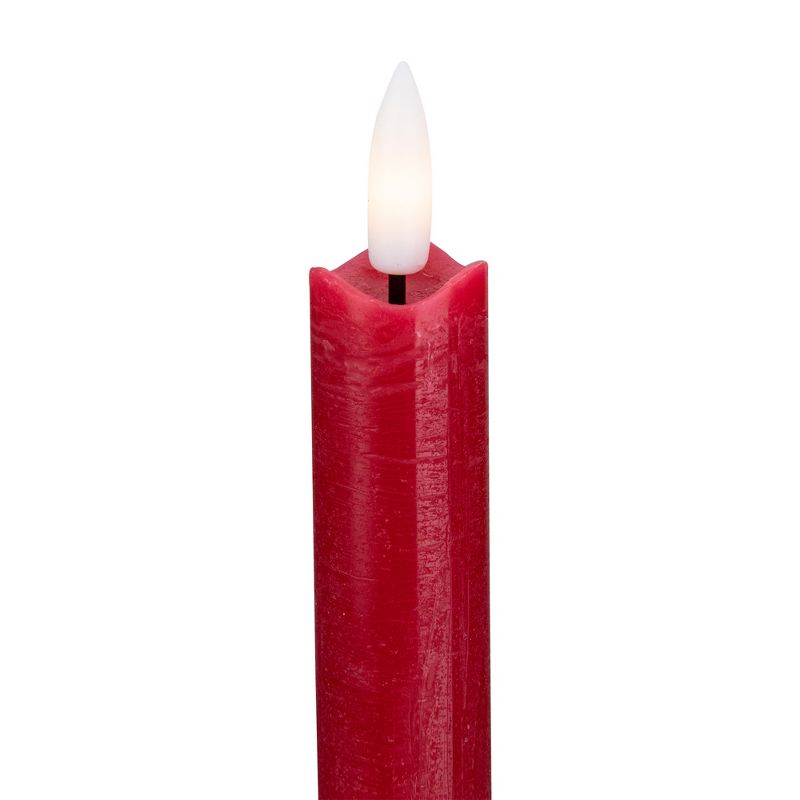 Northlight Set 2 Red Flameless LED Taper Christmas Candles 11", 3 of 6