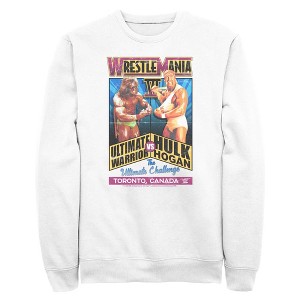 Mens WWE Hulk Hogan VS The Ultimate Warrior Poster Sweatshirt - 1 of 4