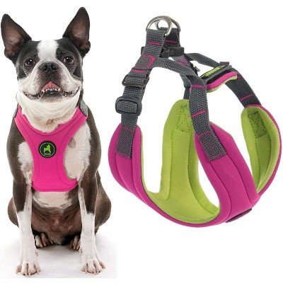 Gooby Convertible Harness, Small Dog Step in Neoprene Harness with Easy Neck Fastener, Pink, Small