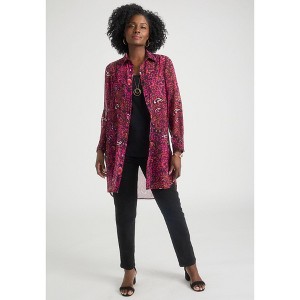 Jessica London Women's Plus Size Sheer Georgette Mega Tunic - 1 of 4