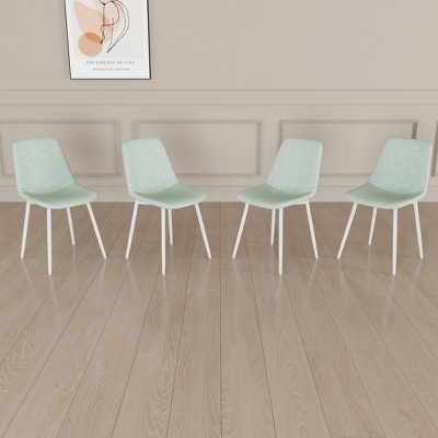 Dining Chairs Set of 4, Modern Accent Chairs, with Sturdy Black Metal Legs