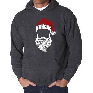 LA Pop Art Feliz Navidad Santa Claus - Men's Word Art Hooded Sweatshirt - 1 of 4