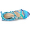 Allegra K Women's Opened Toe Tie Dye Platform Chunky Heel Lace Up Sandals - 4 of 4