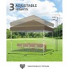 10x10 Pop Up Canopy with 1 Sidewall, Beach Tent 3 Adjustable Heights,UV Protection, Outdoor Sun Shade Events, Parties, Camping - 3 of 4