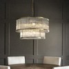 ALOADECOR Modern Glam Glass Drum Chandelier Contemporary Hanging Light For Living Room Entryway Bedroom - 3 of 4