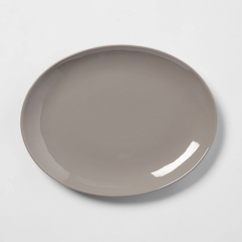 10&#34; Stoneware Avesta Serving Platter Gray - Threshold&#8482;, 4 of 5