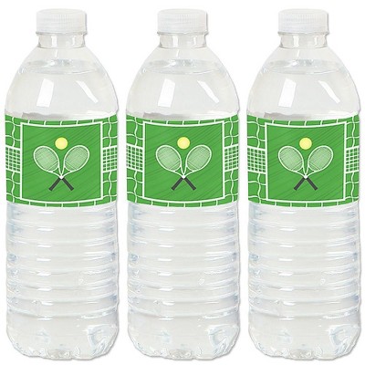 Big Dot of Happiness You Got Served - Tennis - Baby Shower or Tennis Ball Birthday Party Water Bottle Sticker Labels - Set of 20
