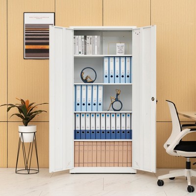 LOVMOR High Storage Cabinet with 2 Doors and 4 Partitions to Separate 5 Storage Spaces, Home/ Office Design