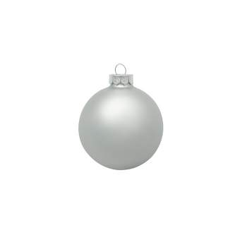 Northlight Matte Finish Glass Christmas Ball Ornaments - 2.75" (70mm) - Silver - 12ct