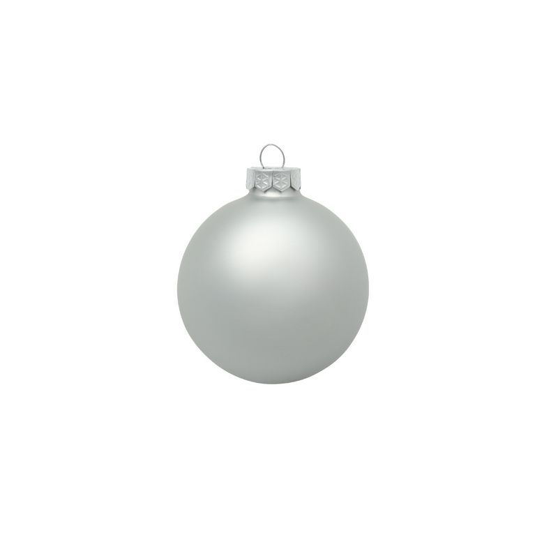 Northlight Matte Finish Glass Christmas Ball Ornaments - 2.75" (70mm) - Silver - 12ct, 1 of 4