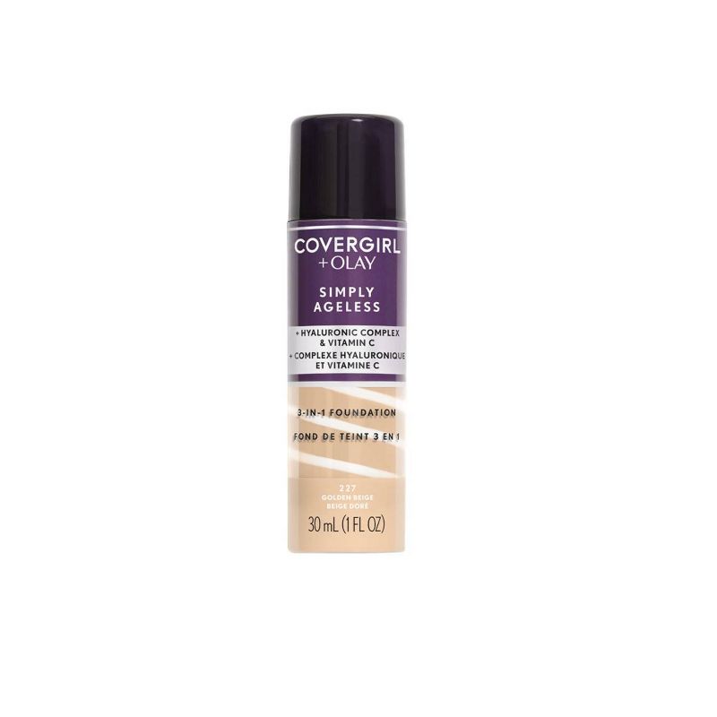 COVERGIRL + Olay Simply Ageless 3-in-1 Liquid Foundation with Hyaluronic Complex + Vitamin C - 1 fl oz, 1 of 11