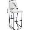 2 Pieces/Set Cream PU Leather High Bar Stool Chairs with Wood Legs and Back PU Leather Upholstered Bar stools 265lbs Max Weighing Capacity - 2 of 4