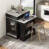 Kitchen Island with 2 Drawers and Side Open Shelves - 2 of 4