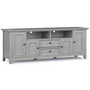 72" Wood Transitional TV Stand with Two Drawers, Two Framed Doors and Adjustable Shelves For Living Room and Bedroom - 1 of 4