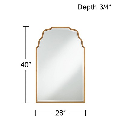 Elegant Waved Arch Gold & Wood Rectangular Wall Mirror 45"