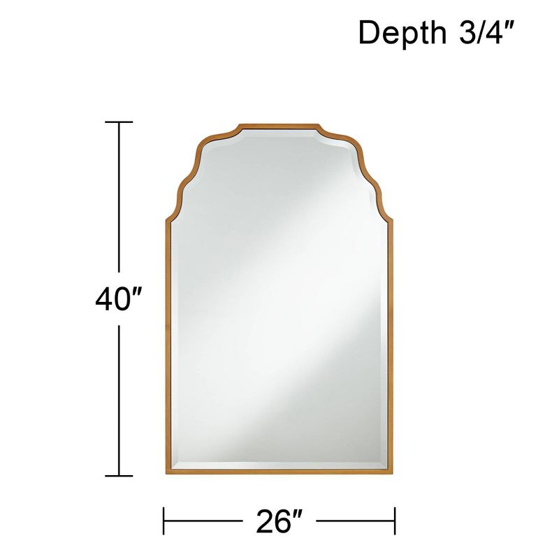 Noble Park Rectangular Vanity Decorative Wall Mirror Modern Beveled Waved Arched Lush Antique Gold Frame 26" Wide for Bathroom, 4 of 12