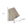 HomeRoots 39" X 71" Beige and Pink Cotton Striped Turkish Towel Throw Blanket with Tassels - 3 of 4