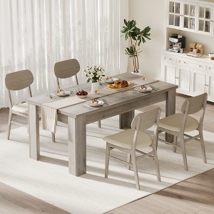 63" Farmhouse Dining Table - Rustic Wood Table for 4-6, Perfect for Small Spaces & Apartments - 1 of 4