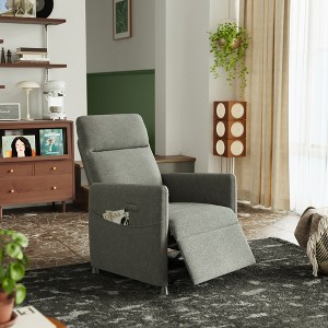Airsurfer Grey Velvet Electric Recliner Chair, Power Lift Recliner with Footrest & Padded Seat, Space-Saving Design for Living Room - 1 of 4