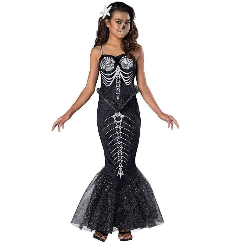 InCharacter Costumes Skeleton Mermaid Girl's Costume, 1 of 2