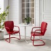 Ridgeland 3pc Outdoor Bistro Set with Table & 2 Chairs - Red - Crosley - 4 of 4