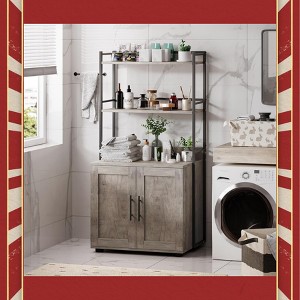 Garvee Stylish Cat Litter Box Enclosure with 3 Shelves – Easy Clean Surface, MDF & Iron, 150 lbs Capacity - 1 of 4