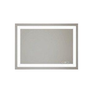 HomeRoots 24" Clear Lighted Frameless Bathroom Vanity Mirror - 1 of 3