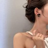 Bow Stud Earrings for Women Black Bow Earrings Fashion Black Faux Crystal Statement Earrings Christmas Cute Jewelry Gifts for Women - 3 of 4