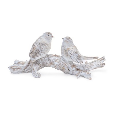 Melrose White Washed Birds 9.5"L