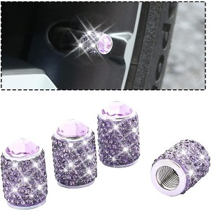 TruAIR Bling Valve Stem Caps, Crystal Rhinestone Tire Covers for Cars - 1 of 4