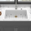Gulches White Granite Composite Workstation Drop-in Quartz Kitchen Sink, 33"x22" - 3 of 4