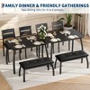 Dining Table Set for 4, Wooden Kitchen Table with Upholstered Bench, 2 Cushion Chairs, Space-Saving Dinette Set, for Studio, Dining Room, Apartment - 2 of 4