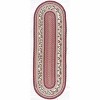 Earth Rugs Cranberries Oval Patch Rug, 2'x6', Braided Jute Runner with Berry Vine Design - 2 of 3