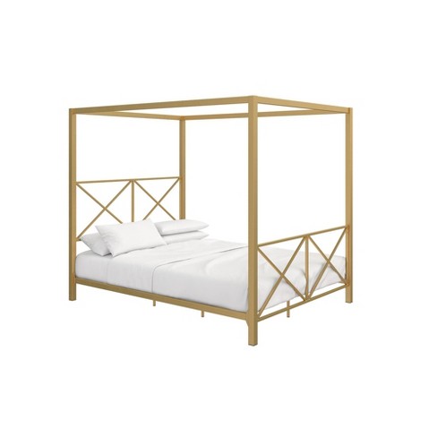 Brass Canopy Bed in Girls Bedroom - Soul & Lane