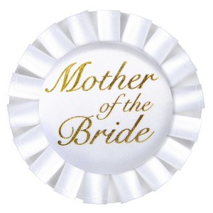 Beistle Mother Of The Bride Satin Button, 3.5", (4/Pkg) Multicolored - 1 of 1