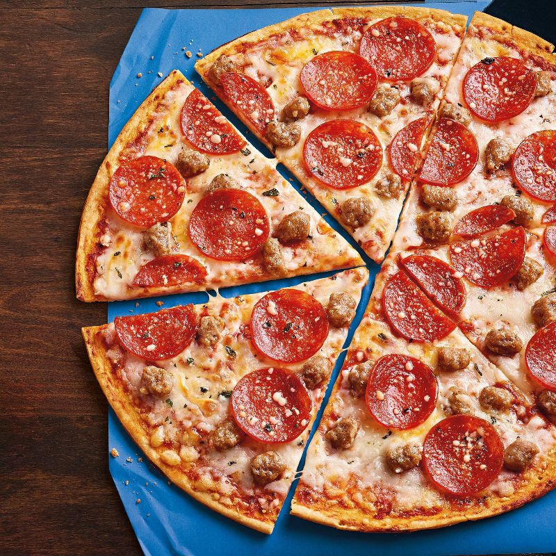 Thin Crust Uncured Pepperoni and Sausage  Frozen Pizza - 14.7oz - Good &#38; Gather&#8482;, 3 of 5
