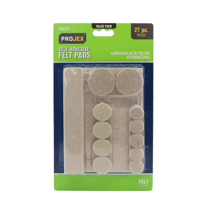 Projex Felt Self Adhesive Surface Pad Brown Round 6 in. W 27 pk, 2 of 3