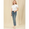INSPIRE CHIC Women's Peter Pan Frilled Short Sleeve Floral Cotton Top - 2 of 4