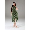 Slickblue Women's Halter Ruffled Midi Dress, Open Back Knit, Multi-Ruffle Hem Party Style, Green, Size S-L - 2 of 4