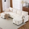 Whisen 113.4" Sectional Sofa, Pull-out Sofa Bed, Versatile Couch with Large Storage Space, Two Cup Holders - 3 of 4