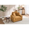 42.1'' Wide Stripe Corduroy Chaise Lounge Chair with Storage Armrest, Movable Ottoman, and Cup Holders, Detachable Cushions Deep Seat - 2 of 4