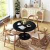 Hooseng Round Dining Table with MDF Table Top and Metal Base, Mid-Century Modern Dining Room Table for 2 - 4 Person - 4 of 4