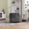 CAVINAS Swivel Fabric Accent Chair with 360 Degree Rotation, Upholstered Barrel Armchair with Metal Base and Removable Back Pillow - 4 of 4