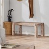 40" Woodstock Acacia Wood with Metal Inset Wide Bench Brushed Driftwood - Alaterre Furniture - 4 of 4
