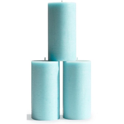 Large Pillar Candles 3x6 Inch ¨C Set of 3 Unscented Dripless Candles, Long Burning Rustic Finish for Weddings, Home Decor